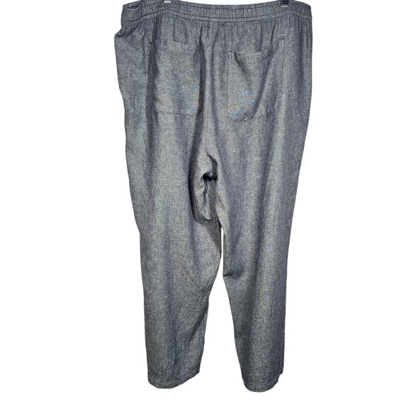 Old Navy Gray Linen Blend Straight Leg Pull-On Cropped Pants w/ Pockets Size XL - Picture 4 of 11